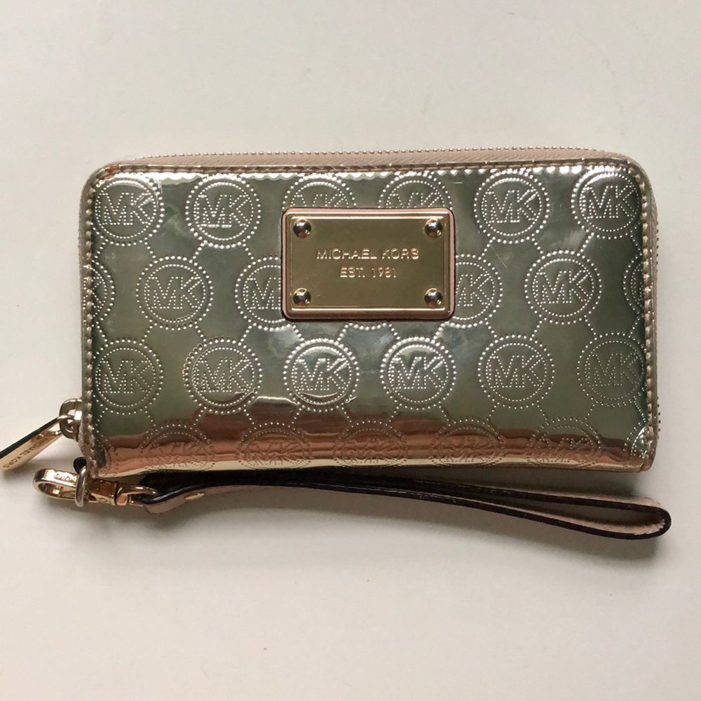 Shiny Gold Michael Kors Wristlet